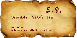Srankó Vitális névjegykártya